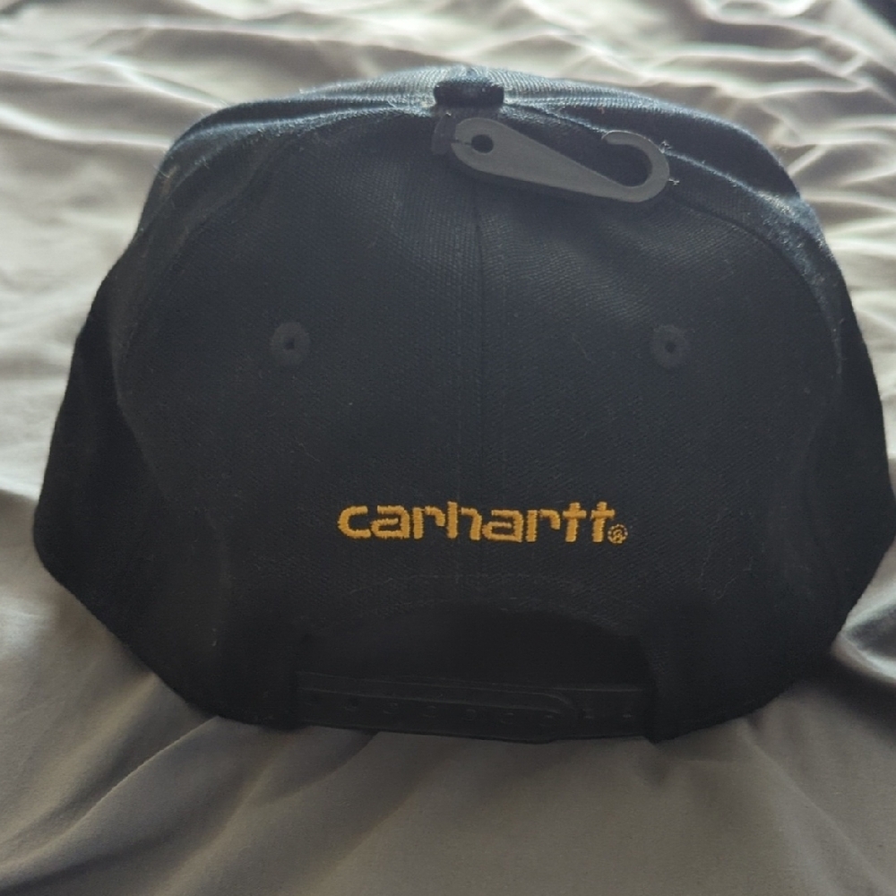 NWT Black Carhartt Firm Duck Flat Brim Cap - Picture 4 of 5
